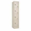 Cacifo Vertical de 4 Portas em Aço Bege 180 x 30 x 45 cm