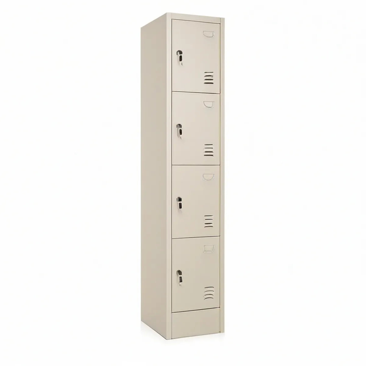 Cacifo Vertical de 4 Portas em Aço Bege 180 x 30 x 45 cm