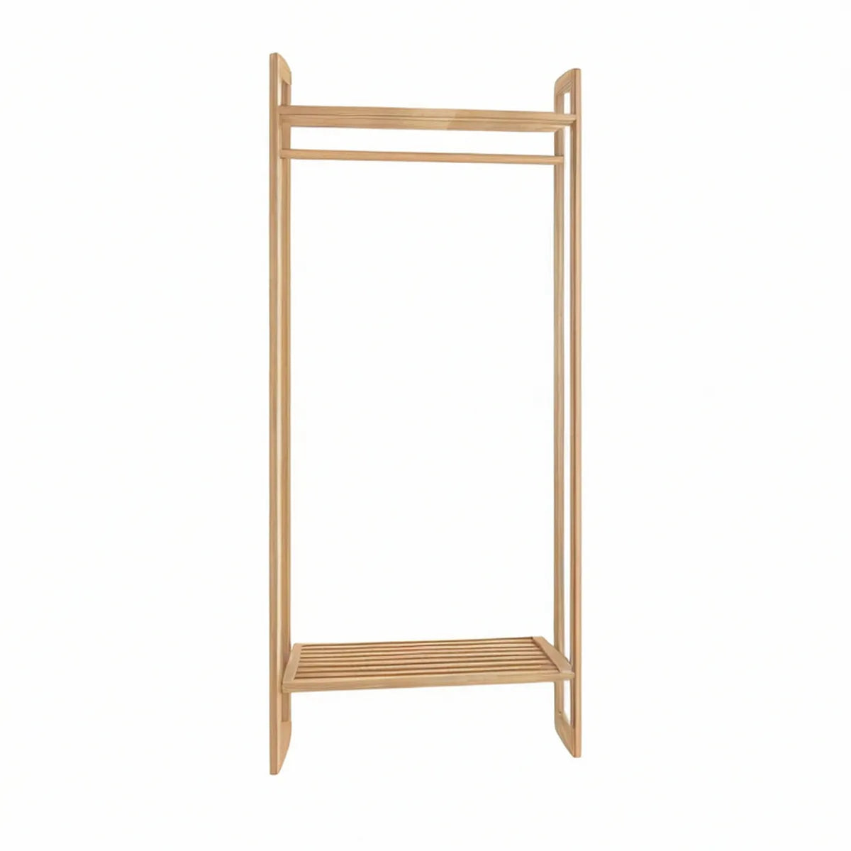 Cabideiro Aberto em Bambu Natural com Prateleira Ripado 80 x 45 x 160 cm