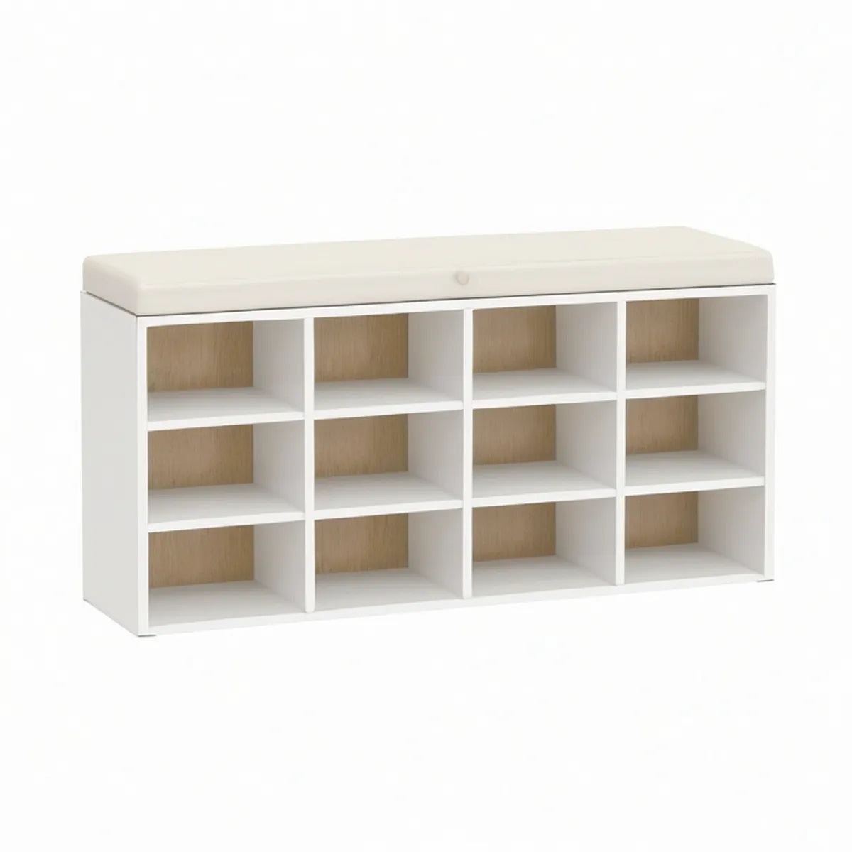 Banco com Arrumação Branco e Carvalho Claro 120 x 35 x 50 cm